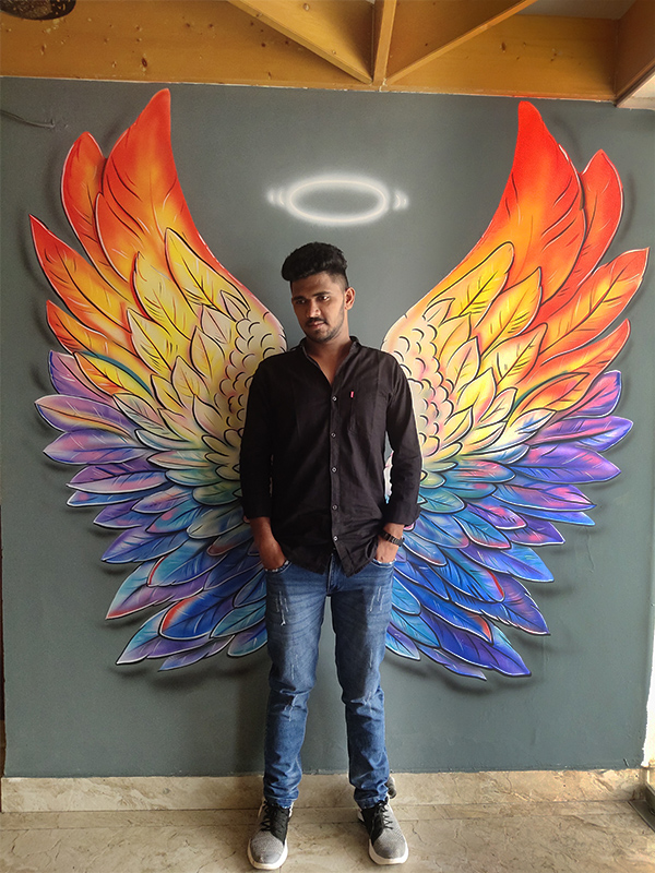 selfie wall painting artist in Gurgaon, best selfie art artist in Gurgaon and Delhi