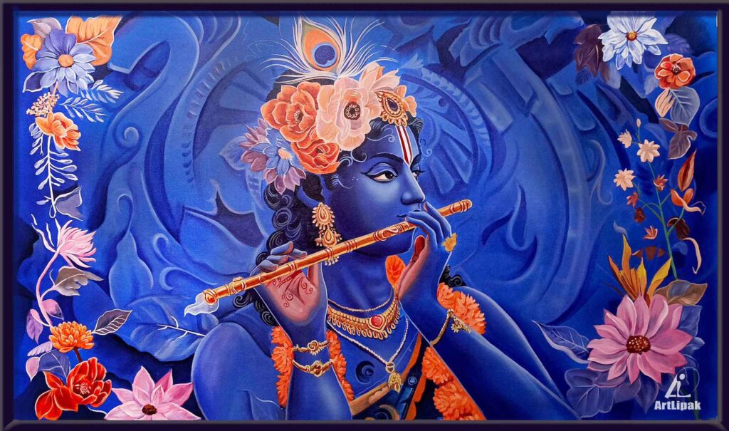 Canvas painting Artist in Gurugram and Delhi NCR, Oil Canvas painting artist in Gurugram and Delhi, Abstract painting artist in Gurugram and Delhi Lord Krishna canvas painting